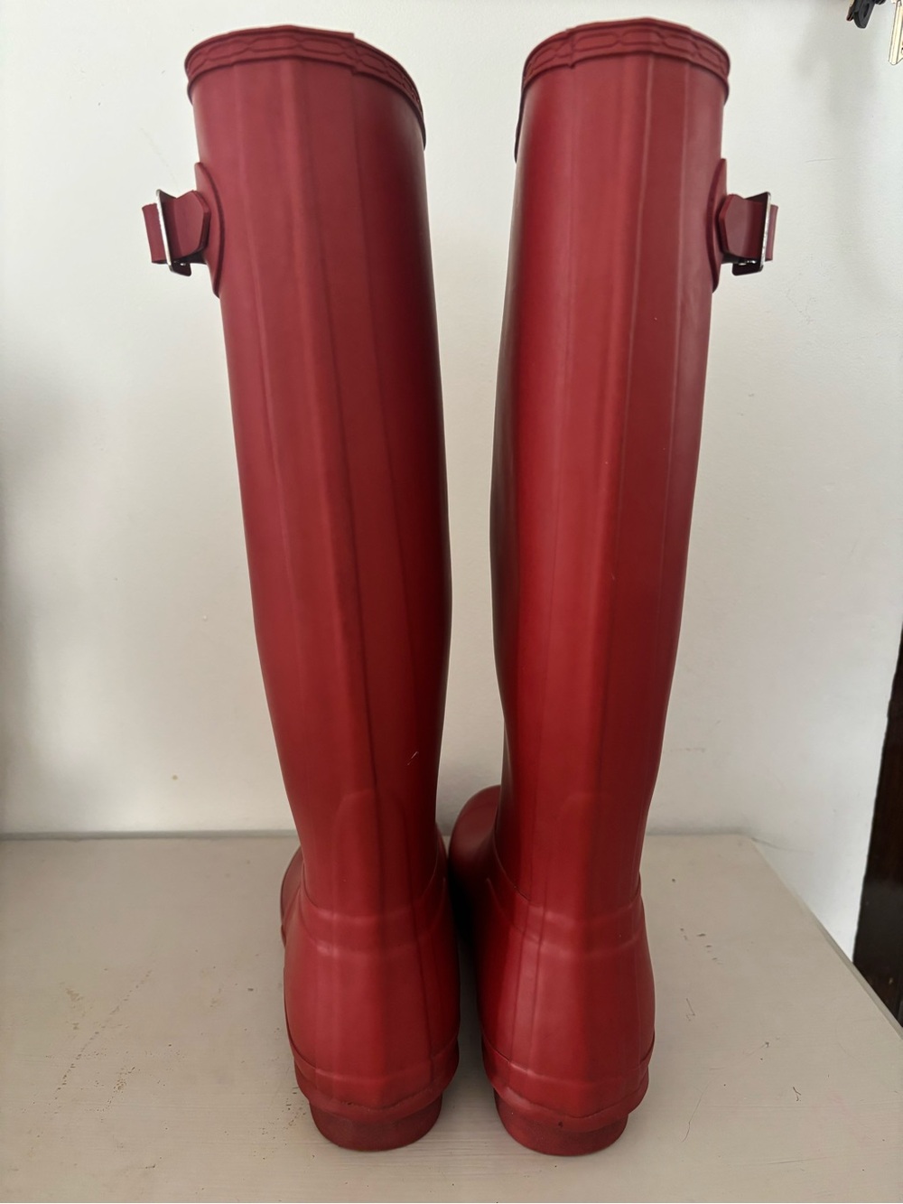 Hunter Women's Original Tall Rain Boots - Military Red Size 10 - Picture 7 of 9